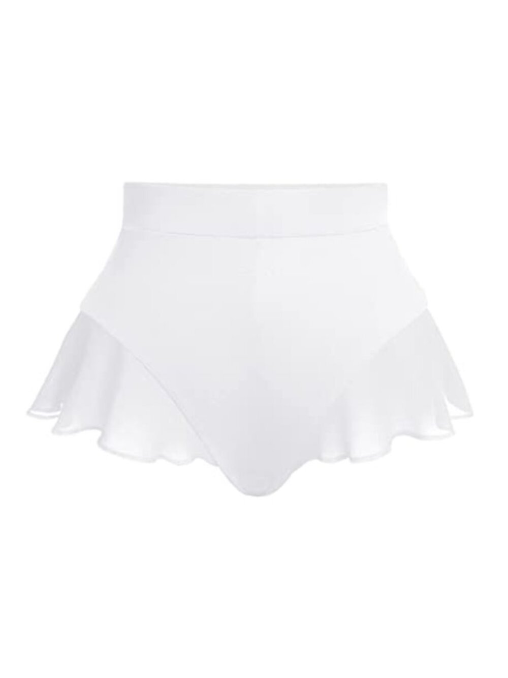 EVELUST Ruffle High Waisted Mesh Flowy Booty Shorts Swim Bottoms
